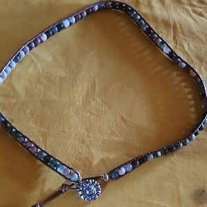 Elegant Beaded Necklace with Silver Accents